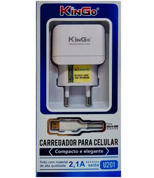 CARREGADOR KINGO V8 - 2.1A U201