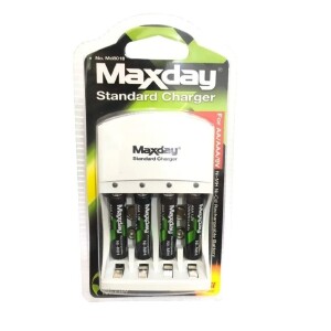 CARREGDOR DE PILHA COM 4 PILHAS AA KNUP KP-511AA - MAXDAY