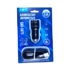 KIT CARREGADOR VEICULAR IPHONE HREBOS / INOVA