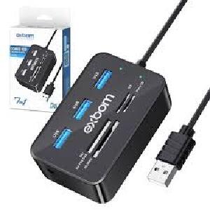 LEITOR DE CARTÃO E HUB USB 2.0 EXBOM 7 EM 1