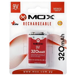 BATERIA MOX 9V 320 MHA  RECARREGAVEL