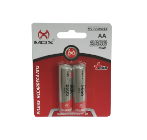 PILHA RECARREGAVEL MOX AA 2600 MAH CARTELA C/2
