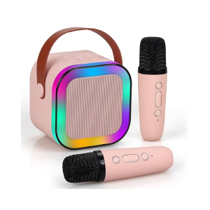 CAIXA DE SOM MINI KARAOKE C/ 2 MICROFONE
