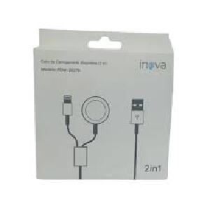 CARREGADOR MAGNETICO  DE RELOGIO / IPHONE SAIDA USB  2EM 1