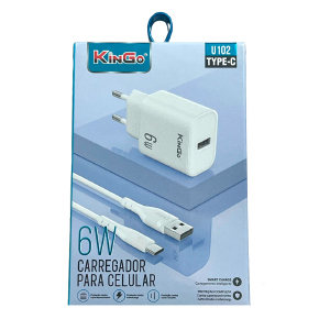 CARREGADOR KINGO TIPO C  1.2 - U101 / U102 6W